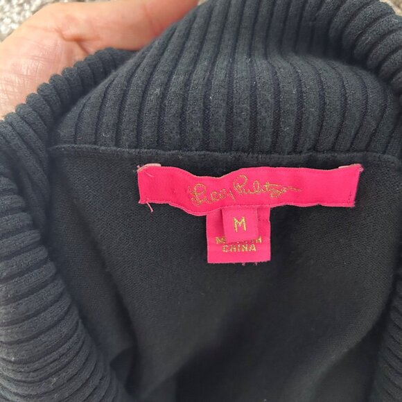 Lilly Pulitzer Womens Sz Medium Siesta Sweater Ruffled Off The Shoulder - Picture 7 of 9